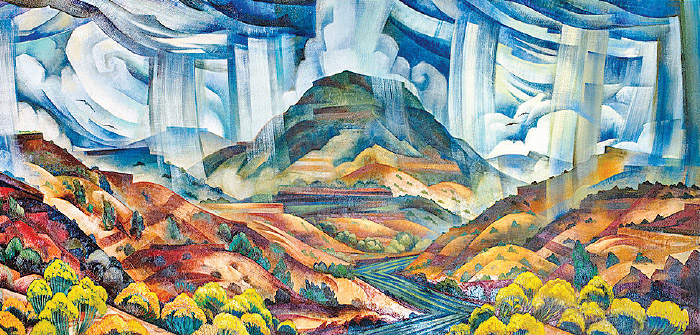 Native American Watercolor Mountain Painting Watercolor Art